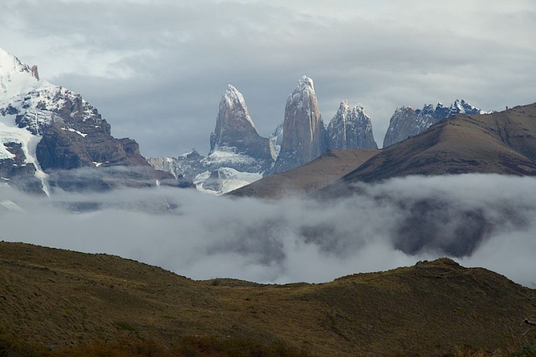 Uitzicht op de Torres. NP Torres del Paine, Chili.
