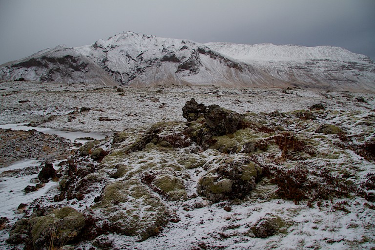 Lavaveld in de winter.