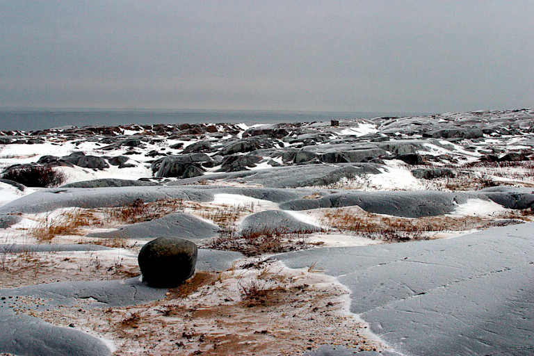 De kustlijn bij Churchill.