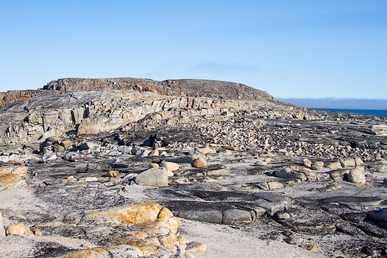 Het desolate landschap van Foynøya in het noordoosten van Spitsbergen.