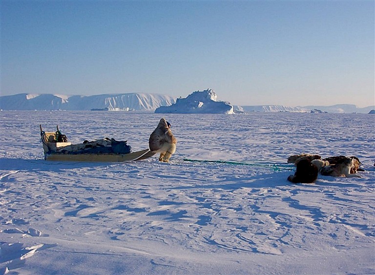 Een moment om de indrukwekkende omgeving in u op te nemen. Groenland.