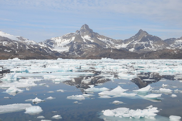 Niet alle fjorden zijn dichtgevroren. Groenland.