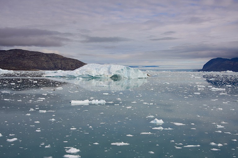 Uitzicht op de Eqip Sermia, een van de snelststromende gletsjers van Groenland.