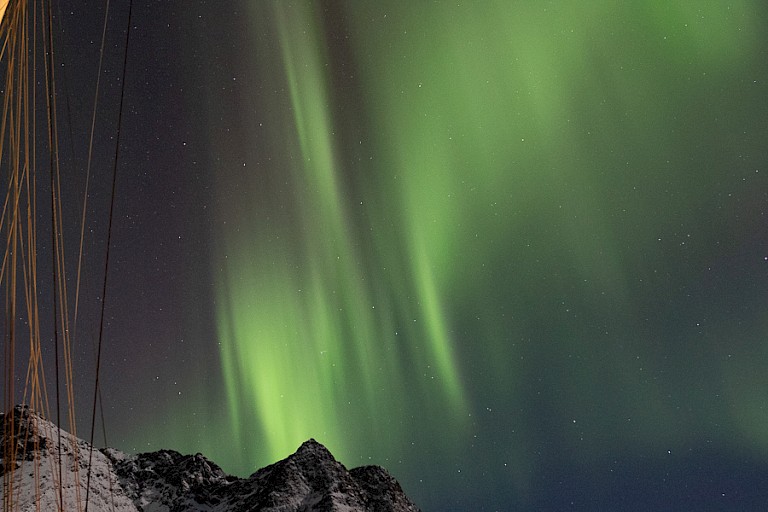 Avond met noorderlicht (Aurora borealis).