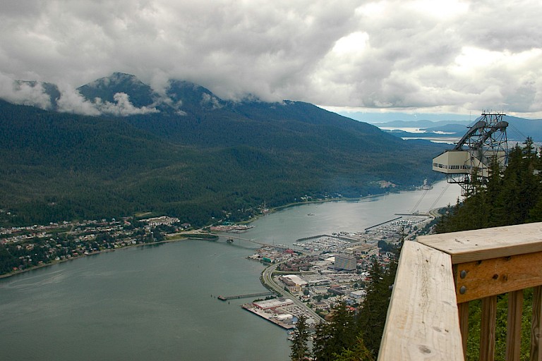 Uitzicht op Juneau, de hoofdstad van Alaska.