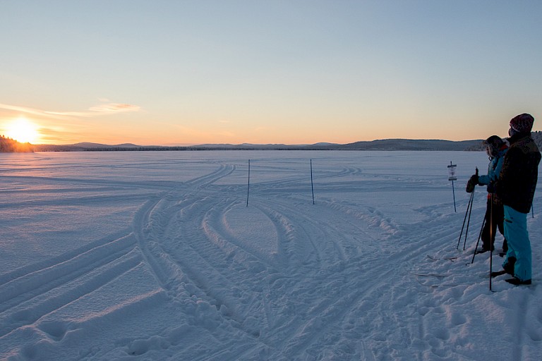 Een vroege sneeuwschoenwandeling.