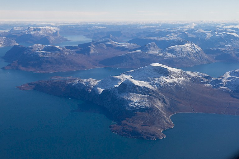 Zuid-Groenland gezien vanuit de helikopter.