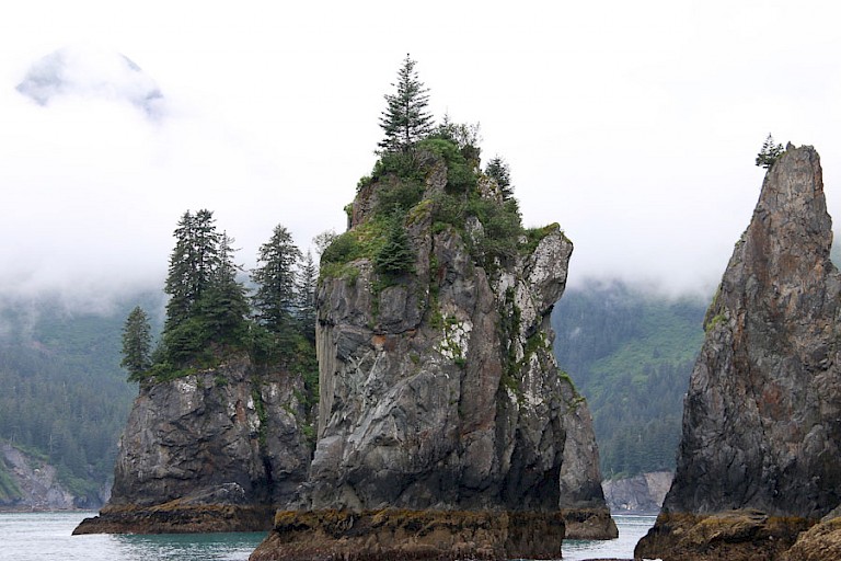 Rotsen in de fjorden bij Seward.