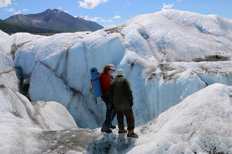 Wandelen op de Rootgletsjer bij Kennicott.