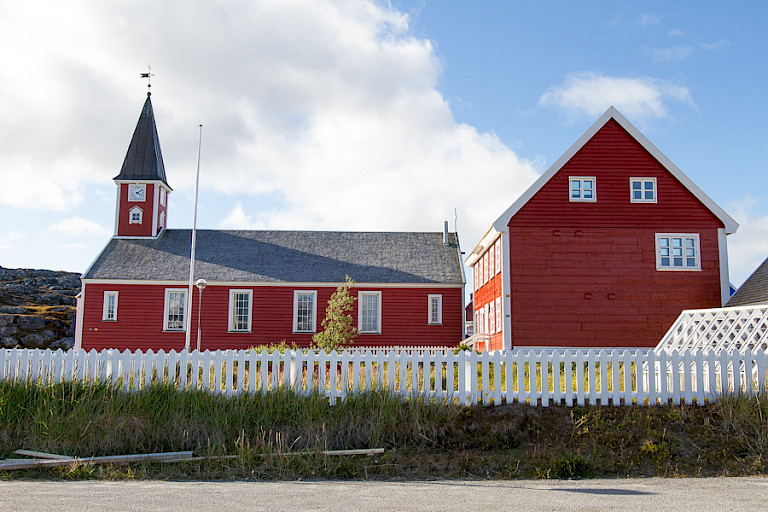 Het kerkje van Hans Egede in Nuuk.