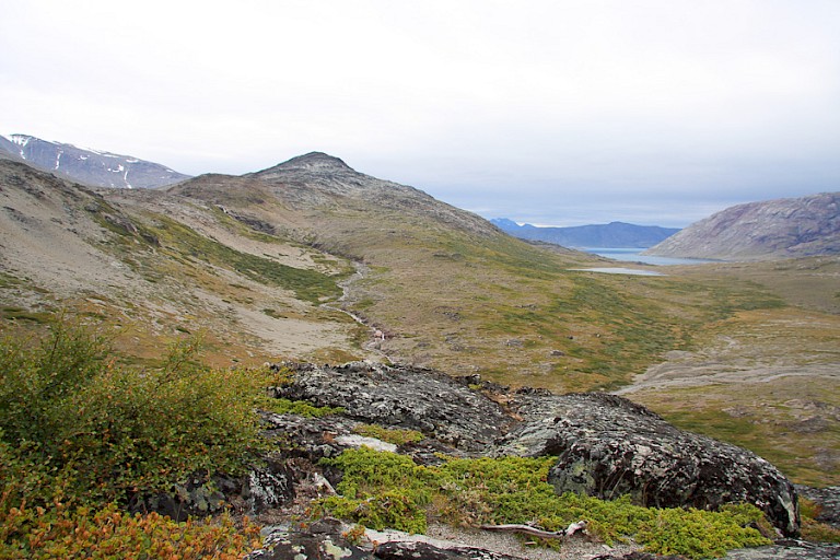 Wandelen in de omgeving van Narsaq, Zuid-Groenland.