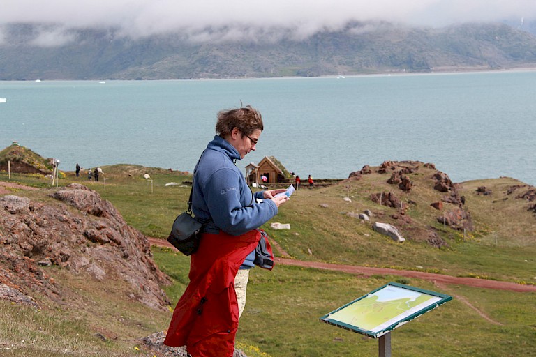 Brattahlíð, historische plaats bij Qassiarsuk, Groenland.