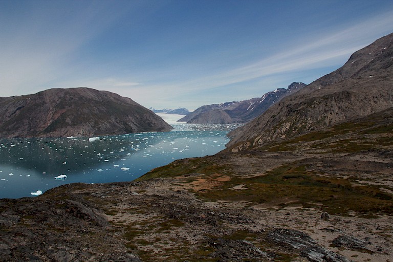 De Qoorooqfjord, Narsarsuaq, Zuid-Groenland.
