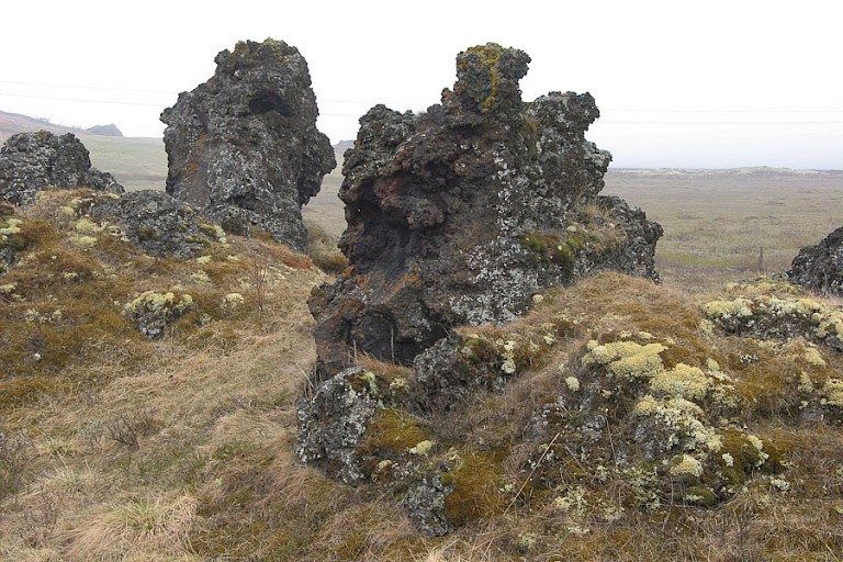 Lavastructuren bij Mývatn.