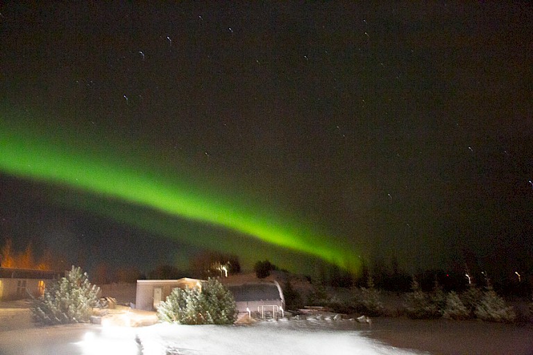 Noorderlichtstreep bij Hotel Hamar.