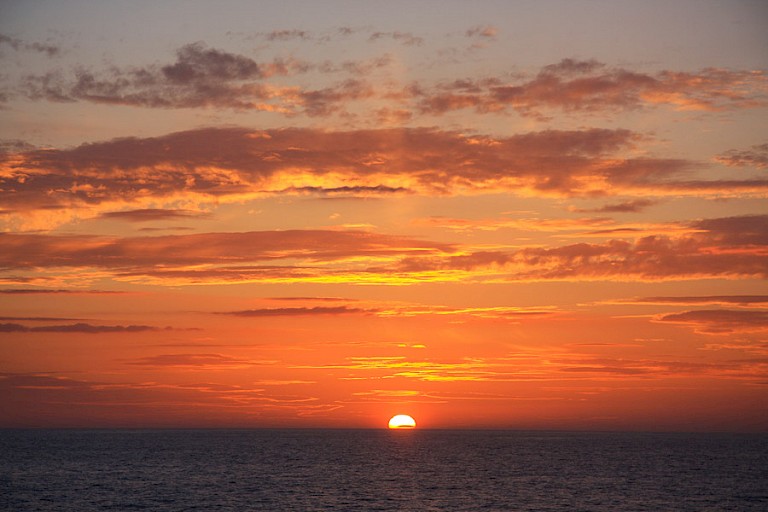 Zonsondergang bij de Schotse Eilanden.
