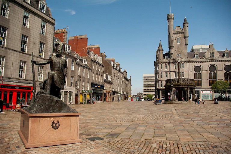 Plein in het centrum van Aberdeen, Schotland.