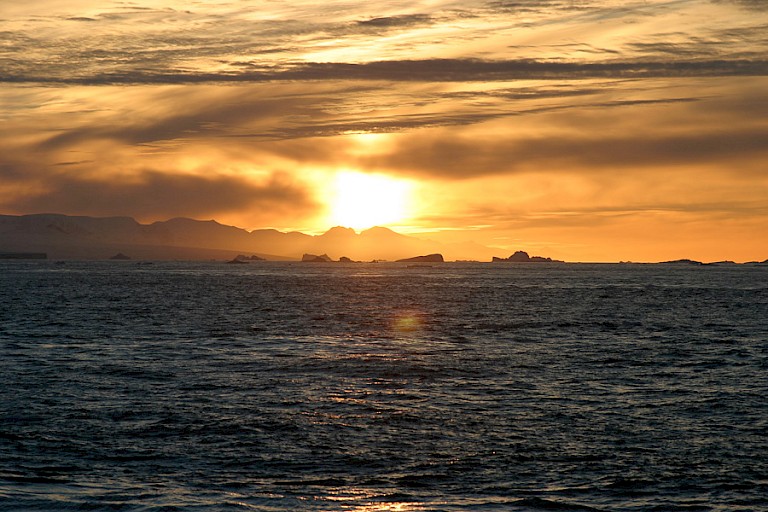 Zonsondergang.