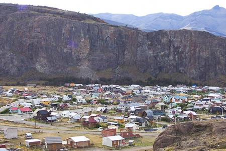 El Chaltén aan de voet van het Fitz Roymassief. Reizen en reisformatie El Chaltén, Argentinië.