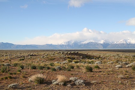 Pampa tussen El Calafate en El Chaltén. Reizen en reisformatie El Chaltén, Argentinië.