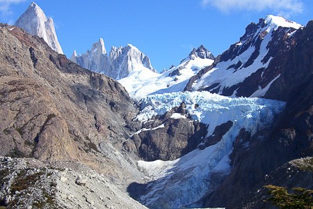 In het Fitz Roymassief. Reizen en reisformatie El Chaltén, Argentinië.